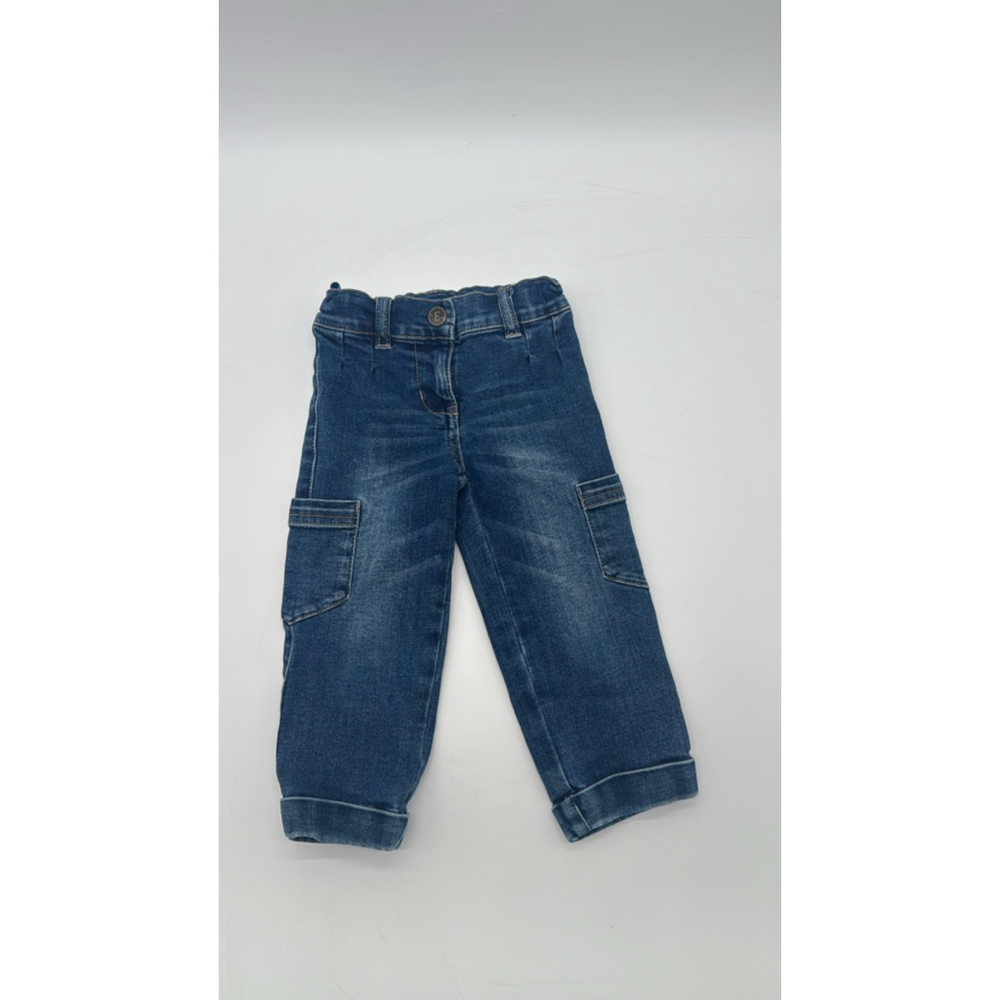 Girl’s FINDING FOXTALE Adjustable Waist Cargo Jeans Size 2T Blue